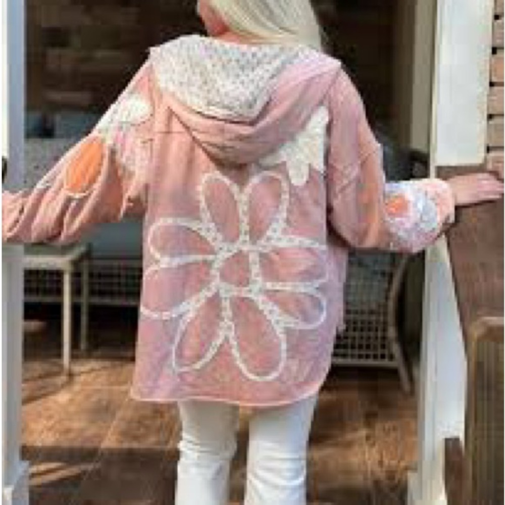 Oli & Hali Floral Pink Hooded Jacket